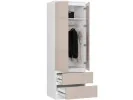 SZAFA STAR S 60 cm 2 DRZWI 2 SZUFLADY PK BIAŁA / CAPPUCCINO POŁYSK