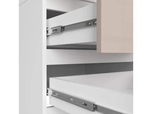 SZAFA STAR S 60 cm 2 DRZWI 2 SZUFLADY PK BIAŁA / CAPPUCCINO POŁYSK