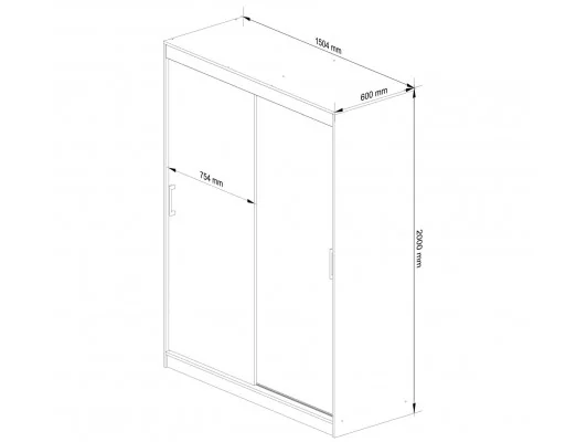 SZAFA PRZESUWNA 150 cm CLP MONO BIAŁA