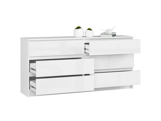 Zobacz KOMODA K160 6SZ CLP PK BIAŁY POŁYSK KOMODA K160 6SZ CLP PK BIAŁY POŁYSK