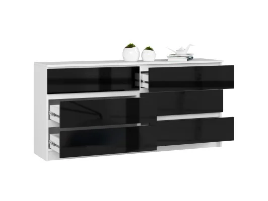 KOMODA K160 6SZ CLP PK CZARNY POŁYSK
