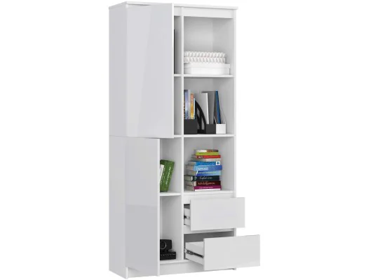 REGAŁ BIUROWY R 80 cm CLP R11 PK BIAŁY / BIAŁY POŁYSK