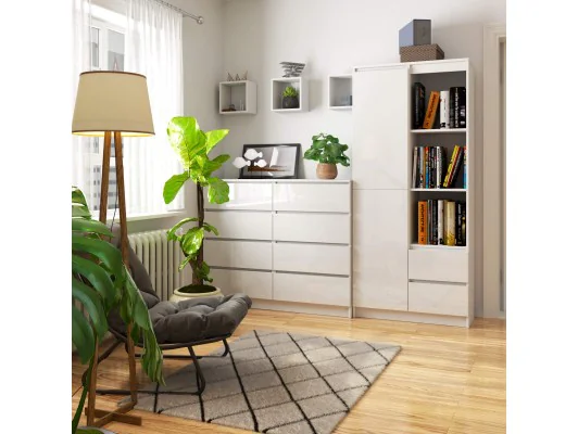 REGAŁ BIUROWY R 80 cm CLP R11 PK BIAŁY / BIAŁY POŁYSK