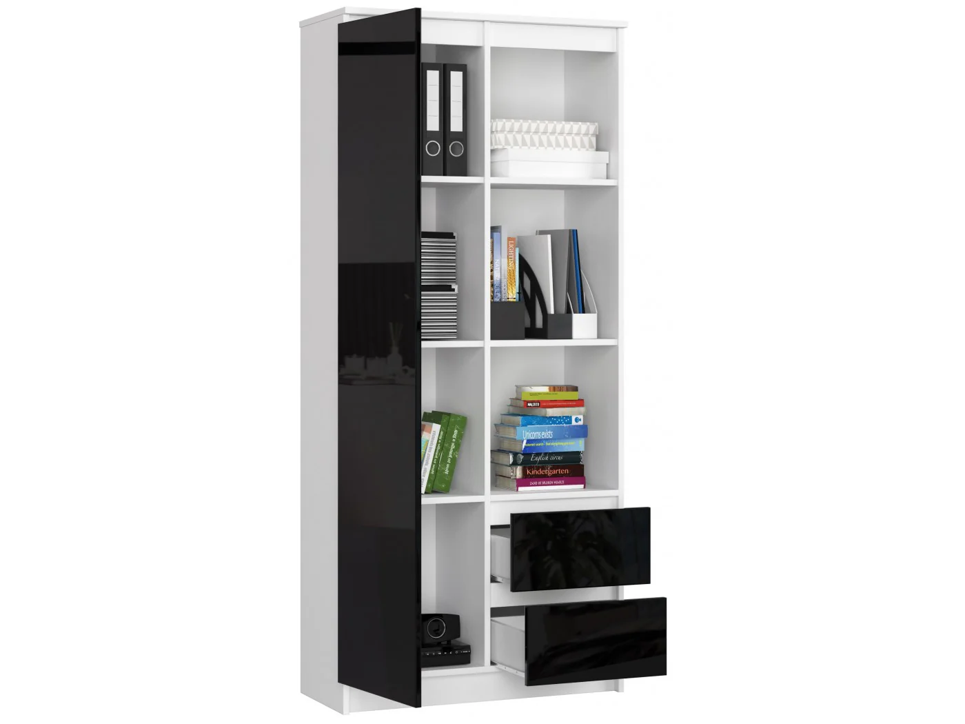 REGAŁ BIUROWY R 80 cm CLP R11 BIAŁY / CZARNY POŁYSK REGAŁ BIUROWY R 80 cm CLP R11 BIAŁY / CZARNY POŁYSK