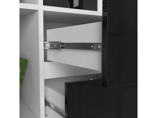 REGAŁ BIUROWY R 80 cm CLP R15 PK BIAŁY / CZARNY POŁYSK