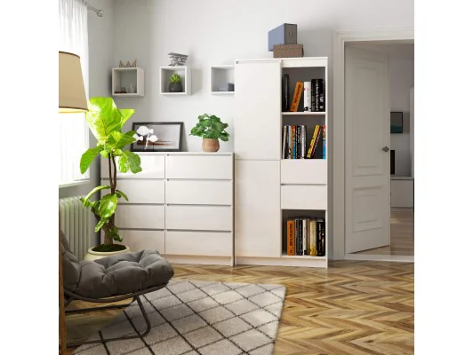 REGAŁ BIUROWY R 80 cm CLP R15 PK BIAŁY / BIAŁY POŁYSK