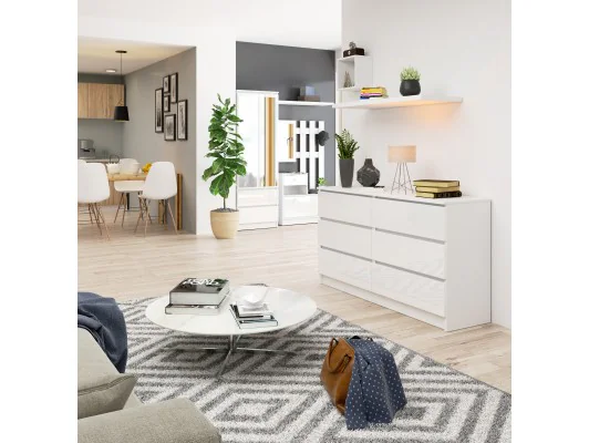 KOMODA K140 6SZ CLP PK BIAŁY POŁYSK