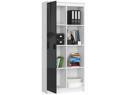 Zobacz REGAŁ BIUROWY R 80 cm CLP 1 DRZWI 4 PÓŁKI BIAŁY / GRAFIT POŁYSK REGAŁ BIUROWY R 80 cm CLP 1 DRZWI 4 PÓŁKI BIAŁY / GRAFIT POŁYSK