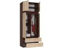 SZAFA Z NADSTAWKĄ S 90 cm 2 DRZWI 2 SZUFLADY PK WENGE / SONOMA