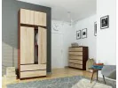 SZAFA Z NADSTAWKĄ S 90 cm 2 DRZWI 2 SZUFLADY PK WENGE / SONOMA