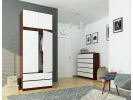 SZAFA Z NADSTAWKĄ S 90 cm 2 DRZWI 2 SZUFLADY PK WENGE / BIAŁA
