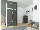 SZAFA Z NADSTAWKĄ S90 2D 2SZ CLP PK BIAŁY / SZARY