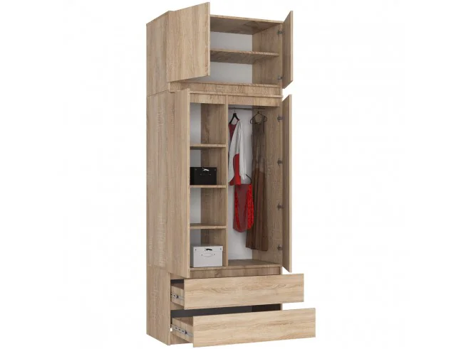 SZAFA Z NADSTAWKĄ S90 2D 2SZ CLP PK DĄB SONOMA