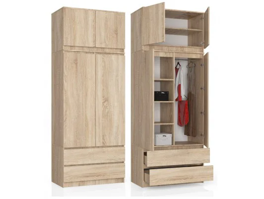 SZAFA Z NADSTAWKĄ S90 2D 2SZ CLP PK DĄB SONOMA