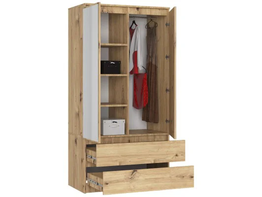 SZAFA S90 2D 2SZ 2 LUSTRO CLP PK DĄB ARTISAN