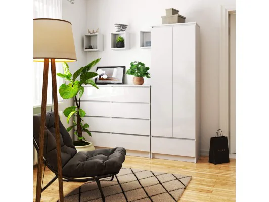 REGAŁ ZAMKNIETY R60 4D 1SZ CLP PK BIAŁY/ BIAŁY POŁYSK