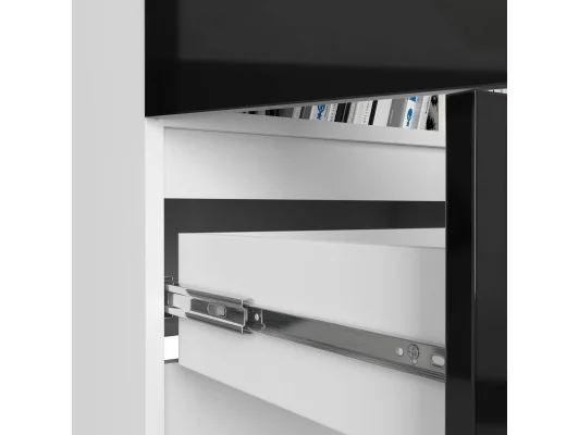 REGAŁ ZAMKNIETY R60 4D 1SZ CLP PK BIAŁY / CZARNY POŁYSK