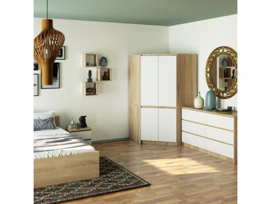 SZAFA NAROŻNA S100 4D CLP DĄB SONOMA / BIAŁA