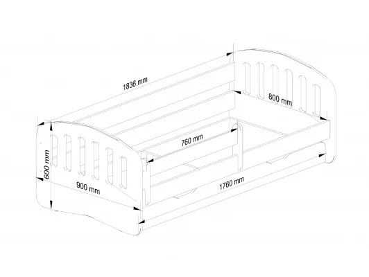 Łóżko dziecięce PLAY 180x80 Różowe + Materac