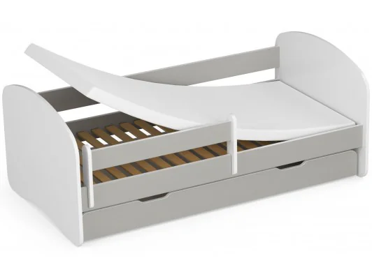 Łóżko dziecięce SMILE 160x80 Szare + Materac