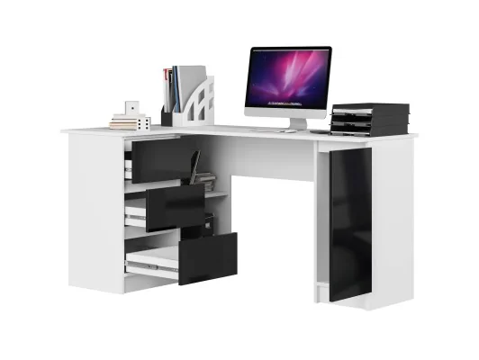 Zobacz BIURKO NAROŻNE B20 155 cm LEWE PK CZARNY POŁYSK BIURKO NAROŻNE B20 155 cm LEWE PK CZARNY POŁYSK