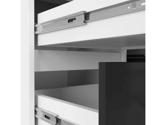 BIURKO NAROŻNE B20 155 cm LEWE PK CZARNY POŁYSK