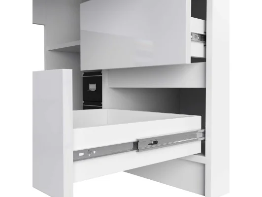 BIURKO NAROŻNE B20 155 cm PRAWE PK BIAŁY POŁYSK