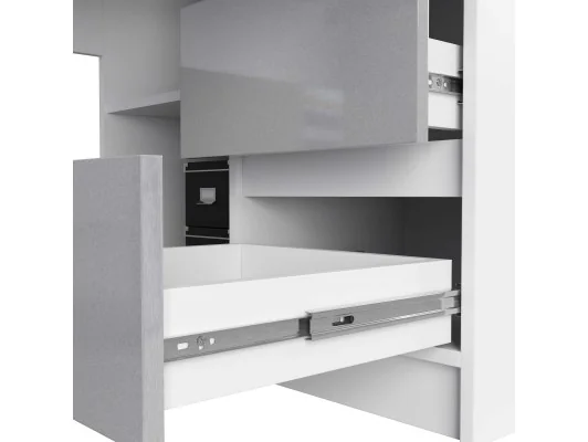 BIURKO NAROŻNE B20 155 cm PRAWE PK METALIK POŁYSK