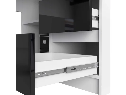 BIURKO NAROŻNE B20 155 cm PRAWE PK CZARNY POŁYSK