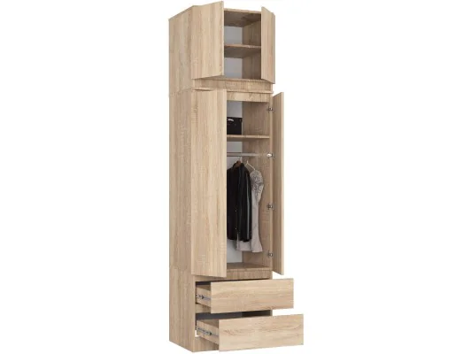 SZAFA Z NADSTAWKĄ S60 2D 2SZ CLP PK DĄB SONOMA