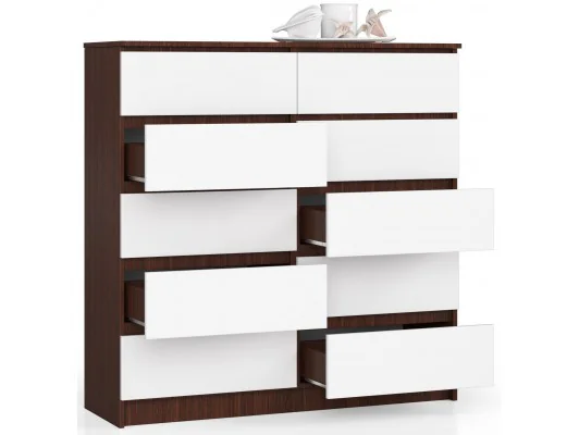 Zobacz KOMODA K120 10SZ CLP WENGE / BIAŁY KOMODA K120 10SZ CLP WENGE / BIAŁY