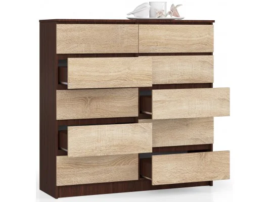 Zobacz KOMODA K120 10SZ CLP WENGE / SONOMA KOMODA K120 10SZ CLP WENGE / SONOMA