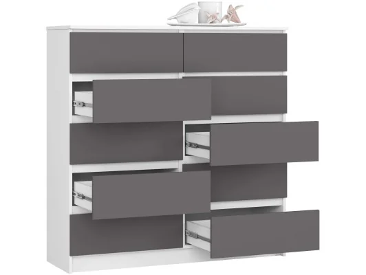 Zobacz KOMODA K120 10SZ CLP PK BIAŁY / SZARY KOMODA K120 10SZ CLP PK BIAŁY / SZARY