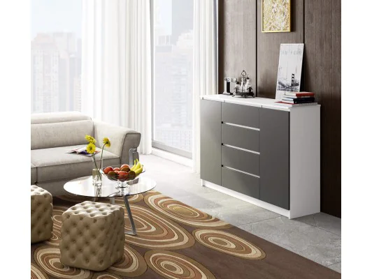 Zobacz KOMODA K160 2D 4SZ CLP PK BIAŁY / SZARY KOMODA K160 2D 4SZ CLP PK BIAŁY / SZARY