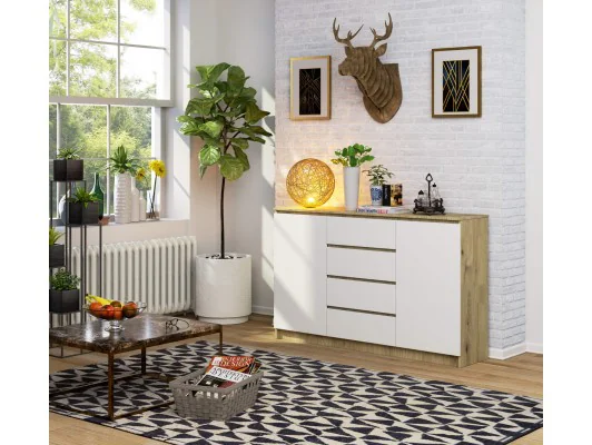 KOMODA K160 2D 4SZ CLP PK ARTISAN / BIAŁY