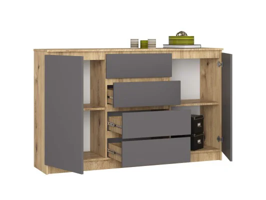 Zobacz KOMODA K160 2D 4SZ CLP PK ARTISAN / SZARY KOMODA K160 2D 4SZ CLP PK ARTISAN / SZARY