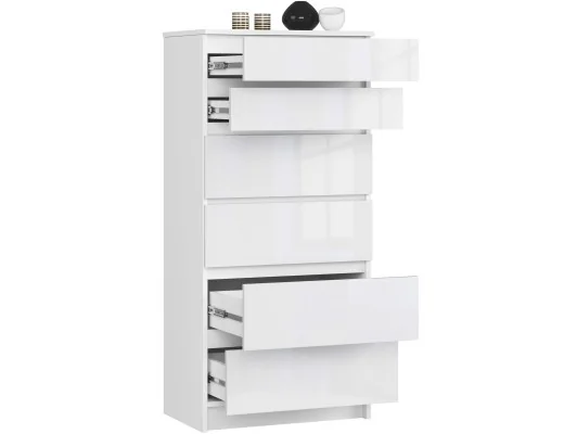 Zobacz KOMODA K60 6SZ CLP PK BIAŁY POŁYSK KOMODA K60 6SZ CLP PK BIAŁY POŁYSK