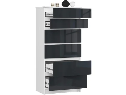 Zobacz KOMODA K60 6SZ CLP PK GRAFIT POŁYSK KOMODA K60 6SZ CLP PK GRAFIT POŁYSK