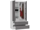 SZAFA S90 2D 2SZ CLP PK BIAŁY / SZARY