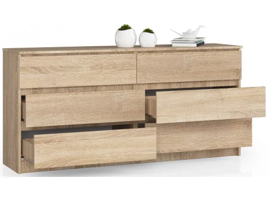 Zobacz KOMODA K160 6SZ CLP DĄB SONOMA KOMODA K160 6SZ CLP DĄB SONOMA
