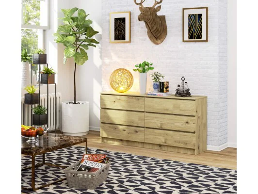 KOMODA K160 6SZ CLP DĄB ARTISAN
