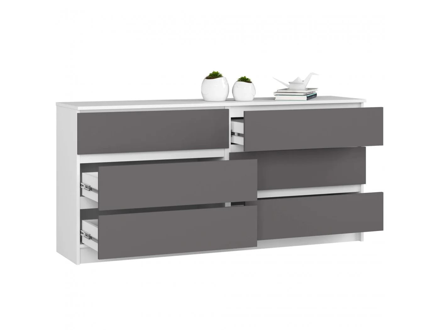 KOMODA K160 6SZ CLP PK BIAŁY / SZARY KOMODA K160 6SZ CLP PK BIAŁY / SZARY