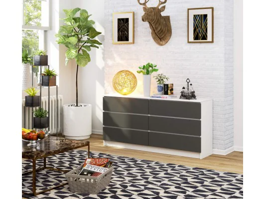 KOMODA K160 6SZ CLP PK BIAŁY / SZARY