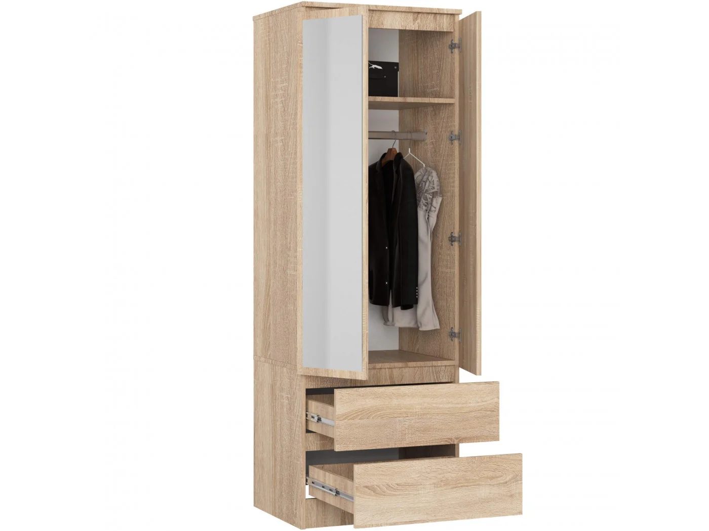 SZAFA STAR S60 2D 2SZ PK DĄB SONOMA + LUSTRO SZAFA STAR S60 2D 2SZ PK DĄB SONOMA + LUSTRO