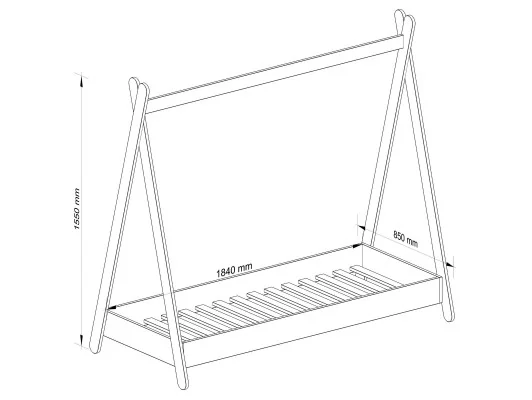 Łóżko dziecięce 180x80 GEM z materacem białe