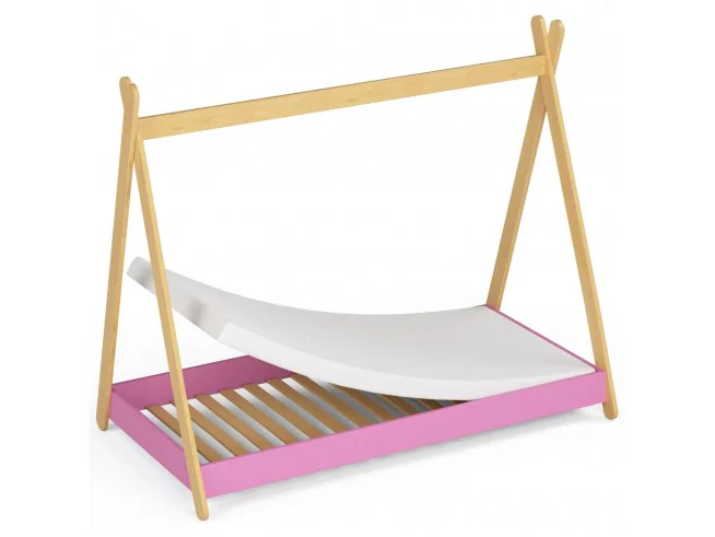 Łóżko dziecięce 160x80 GEM z materacem różowe