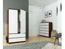 SZAFA S 90 cm 2 DRZWI 2 SZUFLADY PK WENGE / BIAŁA