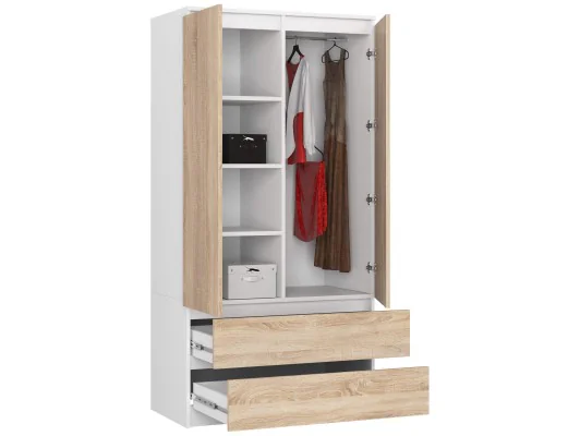 SZAFA S90 2D 2SZ CLP PK BIAŁY / SONOMA