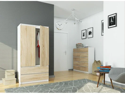 SZAFA S90 2D 2SZ CLP PK BIAŁY / SONOMA