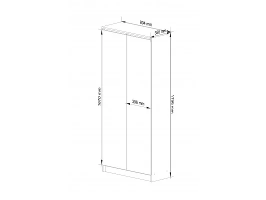 REGAŁ ZAMKNIETY R80 2D 8P CLP BIAŁY / SONOMA